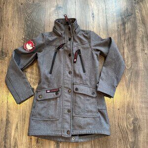 Girl's Canada weather gear Soft shell Gray Jacket, READ no Hood, Size: S 7/8